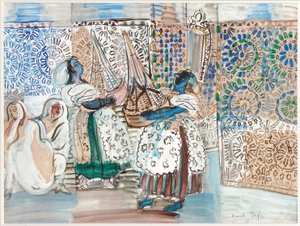 Recepción con el pachá de Marrakech (gouache, acuarela y lápiz sobre papel)