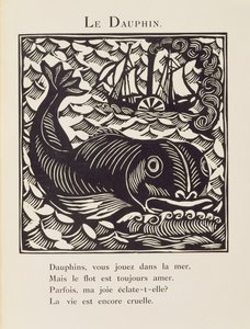 El delfín, ilustración del Bestiario o Procesión de Orfeo