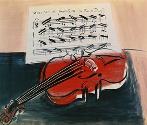 El violín rojo, c.1948 (óleo sobre lienzo) de Raoul Dufy
