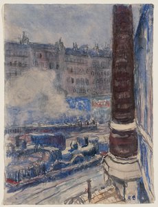 Estación de Saint-Lazare, hacia 1903 (acuarela y lápiz sobre papel)