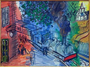 Tren a la estación. Pintura de Raoul Dufy (1877-1953), Óleo sobre lienzo. Arte francés, siglo XX. Museo La Piscine, Roubaix.