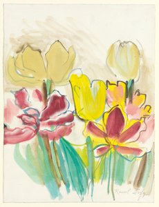 Tulipanes para el herbario de Colette, c.1948 (gouache y acuarela sobre papel) de Raoul Dufy