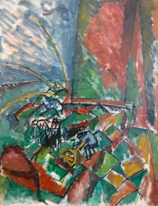 Con redes de arrastre en el puente de Le Havre de Raoul Dufy