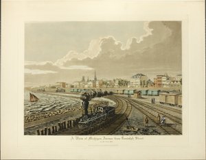 Vista de la Avenida Michigan desde la Calle Randolph en el año 1865 de Raoul Varin