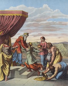 El Rey Salomón recibiendo a la Reina de Saba de after Raphael