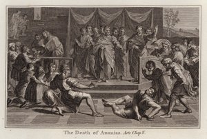 Cartón de Rafael: La muerte de Ananías, Hechos, Capítulo V de after Raphael