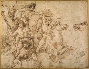 Batalla de los Tritones, después de Andrea Mantegna de Raphael