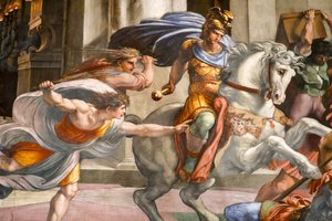 Expulsión de Heliodoro del Templo. 1511-1512 (fresco) de Raphael