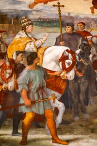 Encuentro entre San León Magno y Atila. 1511-1514 (fresco) de Raphael