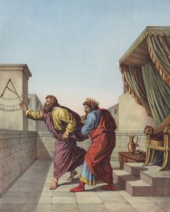 Isaías informando al Rey Ezequías de Judá que vivirá quince años más de after Raphael