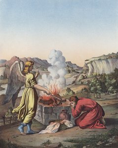 El ángel apareciendo ante Gedeón de after Raphael