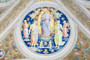 Cristo entre la misericordia y la justicia de Raphael (1483 1520)