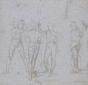 Grupo de cuatro soldados de pie de Raphael