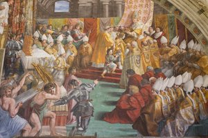 Coronación de Carlomagno, Sala del Fuego del Borgo de Raphael (1483 1520)