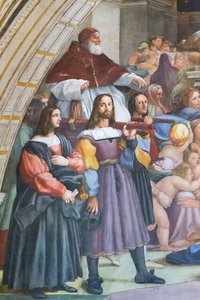 La expulsión de Heliodoro del templo, sala de Heliodoro, detalle