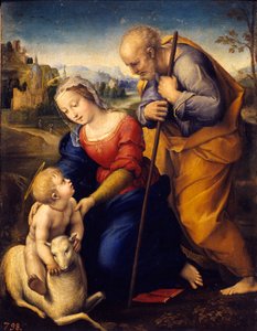 La sagrada familia con el cordero de Raphael