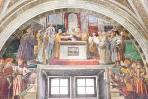 El juramento de León III, sala del fuego en el borgo de Raphael (1483 1520)