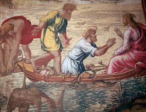 Caricatura de la pesca milagrosa de Raphael