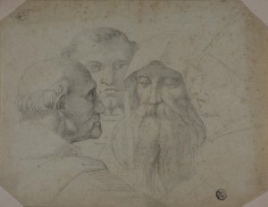 Cuatro hombres conversando de Raphael