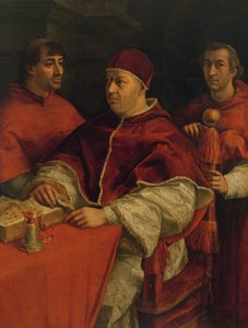 León X con los cardenales Giulio de Medici y Luigi de Rossi, 1517-18