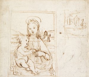 Estudio para una imagen de la Virgen y el Niño, c1500-1504 de Raphael