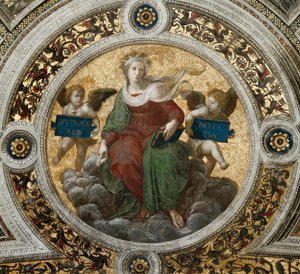Teología. Fresco en el techo de la Stanza della Segnatura, ca 1510-1511 de Raphael