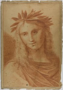 Mujer coronada con laurel de Raphael