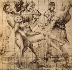 Dibujo preparatorio para el Transporte de Cristo Muerto, también conocido como la pala Baglioni