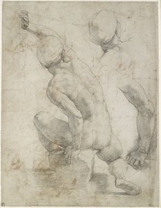 Recto: Hombre desnudo sentado en una piedra, WA1846.200
