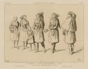 Trajes Nacionales Alemanes - Ducado de Sajonia-Altenburgo (1815) de Raphael Jacquemin
