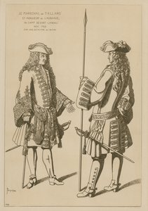 Mariscal de Tallard y el Sr. Laubanie en el campamento antes de la Batalla de Landau, noviembre de 1703