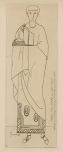 Príncipe Italo-Romano. Fin del siglo VIII. Mosaico de la Basílica de Santa Cecilia, en el cementerio de San Sixto en Roma