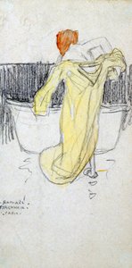 Mujer pelirroja... en el baño