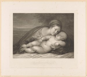 María con el Niño dormido en un paisaje
Parce Somnum Rumpere (título en el objeto) de Raphael Morghen