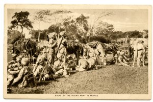 Sijs del ejército indio en Francia, 1914-15 (foto sepia) de Raphael Tuck and Sons