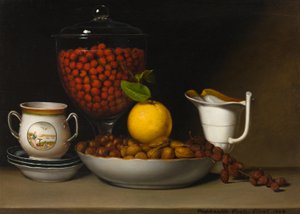 Naturaleza muerta - Fresas, nueces, etc., 1822 de Raphaelle Peale
