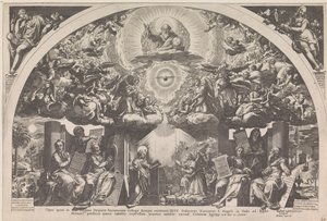 Anunciación con los Seis Profetas y Coros de Ángeles de Raphaël Sadeler (I)