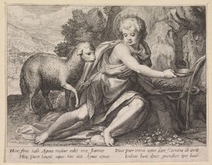 Juan el Bautista de joven junto a un pozo