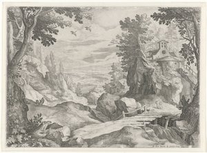 paisaje con una capilla de Raphaël Sadeler (I)