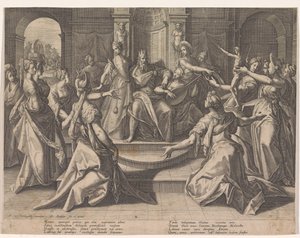 La idolatría de Salomón Sobre el poder de las mujeres (título de la serie) de Raphaël Sadeler (I)