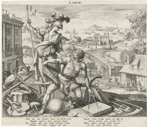 Madurez influenciada por el trabajo Mano de obra (título sobre objeto) Las cuatro edades (título de la serie) de Raphaël Sadeler (I)