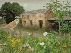 The Old Farm Buildings at Eccup, 2000 (óleo sobre tabla) de Raymond Booth