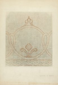 Dibujo de restauración de pintura mural, c. 1940 de Raymond E. Noble