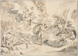 Eolo obedeciendo la orden de Juno para crear una tormenta, c.1683-84