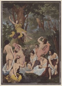 Los bañistas (litografia en color)