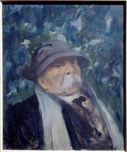 Retrato de Georges Clemenceau (1841-1929) político. Pintura de Raymond Woog (1875-1949), siglo XX. Óleo sobre madera. Dimensiones: 0,45 x 0,38 m. París, Museo Carnavalet. Cuidado. La utilización de esta obra puede estar sujeta a una solicitud de autorizaci