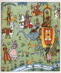 Ilustración del cuento "Aladino o la lámpara maravillosa" de "Las mil y una noches de Raymond de la Neziere