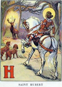 La visión de San Huberto (656 y 658-727) de Raymond de la Neziere
