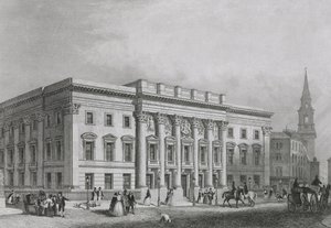 Vista del Salón de los Orfebres desde Foster Lane, grabado por Albutt, c.1835 de Read