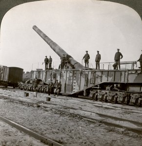 Cañón ferroviario de 16 pulgadas que pulverizó la Línea Hindenburg, Primera Guerra Mundial, Francia, 1917-1918 de Realistic Travels Publishers